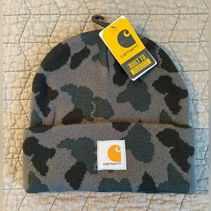 Carhartt Gray and Black Camo Beanie